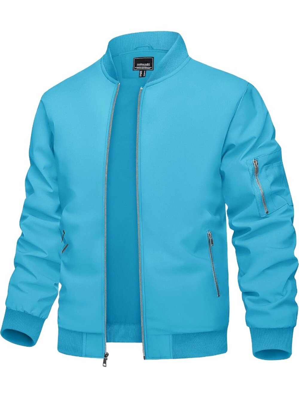 🆕Men's Blue Lake Bomber Jacket Lightweight Spring Fall Windbreaker Casual